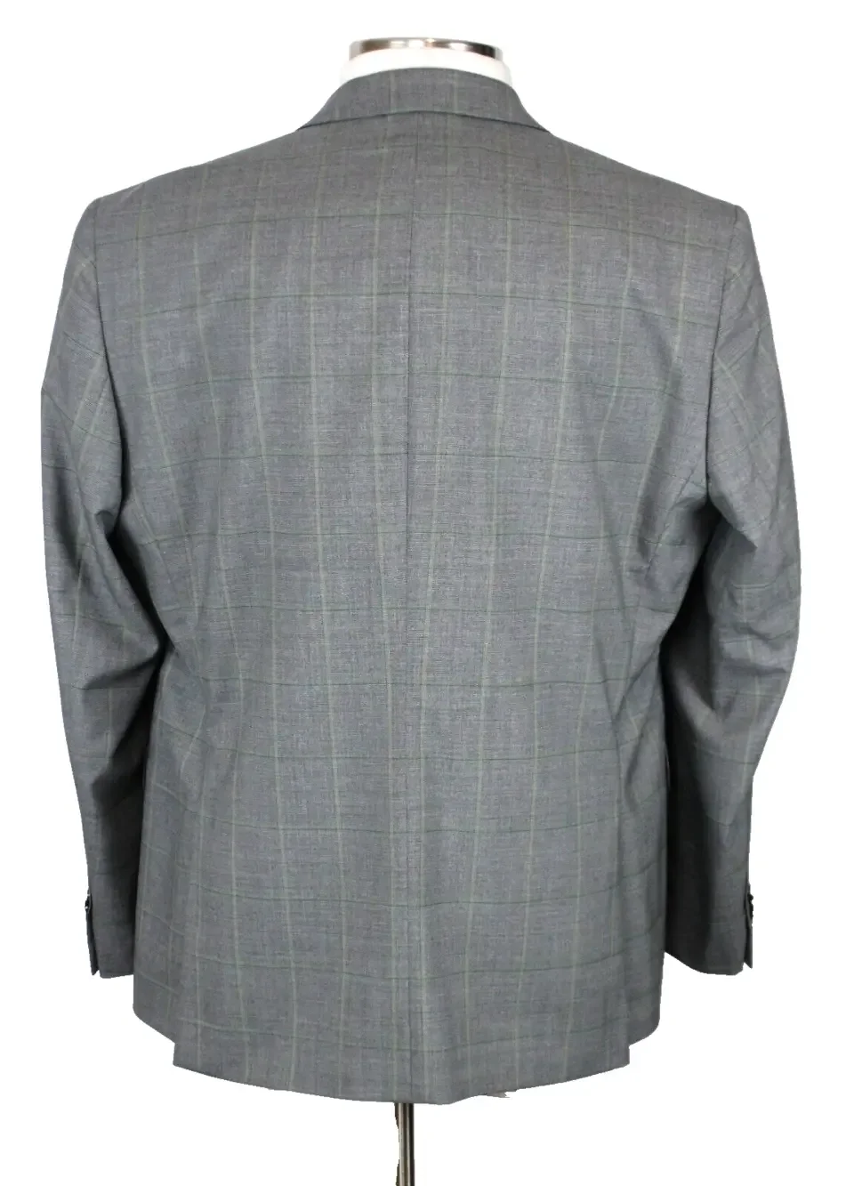 Ted Baker Sport Coat 46 R Mens Grey Green Windowpane Wool Regular Fit Blazer New
